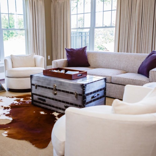 a living room with a couch and a coffee table